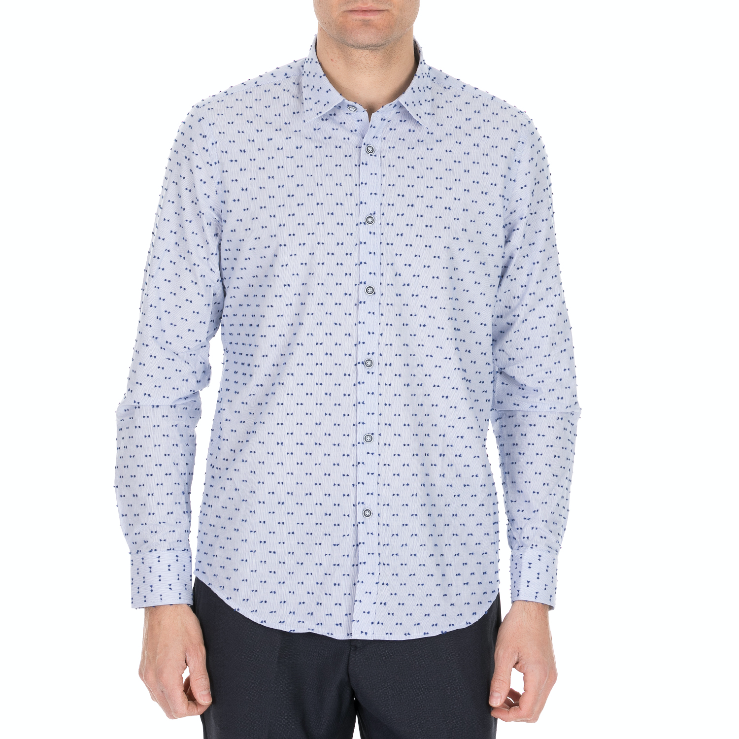 Ανδρικά/Ρούχα/Πουκάμισα/Μακρυμάνικα SSEINSE - Ανδρικό πουκάμισο SSEINSE γαλάζιο