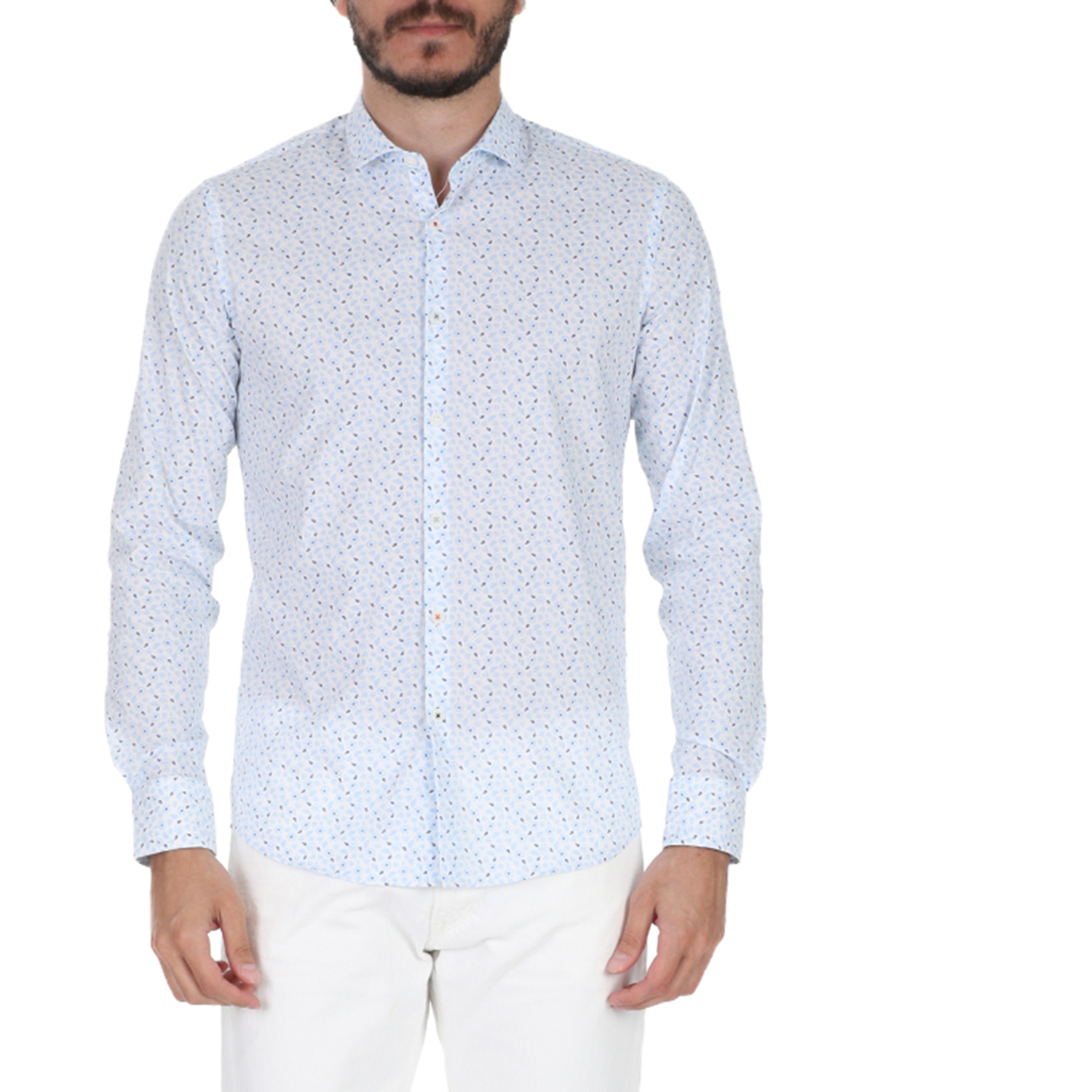 Ανδρικά/Ρούχα/Πουκάμισα/Μακρυμάνικα SSEINSE - Ανδρικό πουκάμισο SSEINSE λευκό μπλε