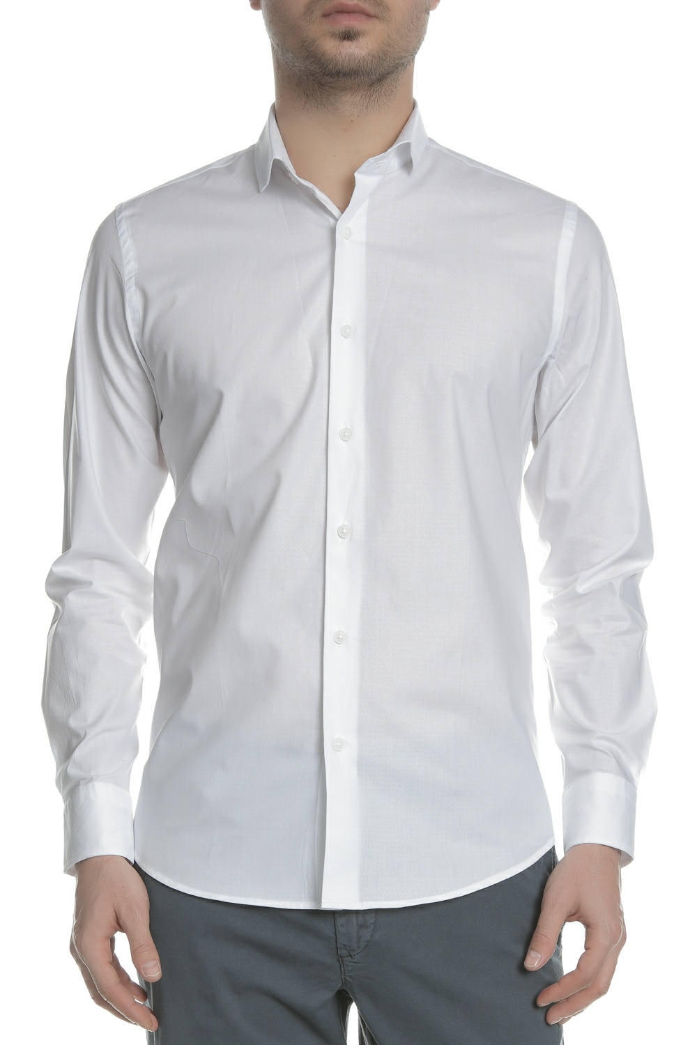 Ανδρικά/Ρούχα/Πουκάμισα/Μακρυμάνικα SSEINSE - Ανδρικό μακρυμάνικο πουκάμισο SSEINSE λευκό