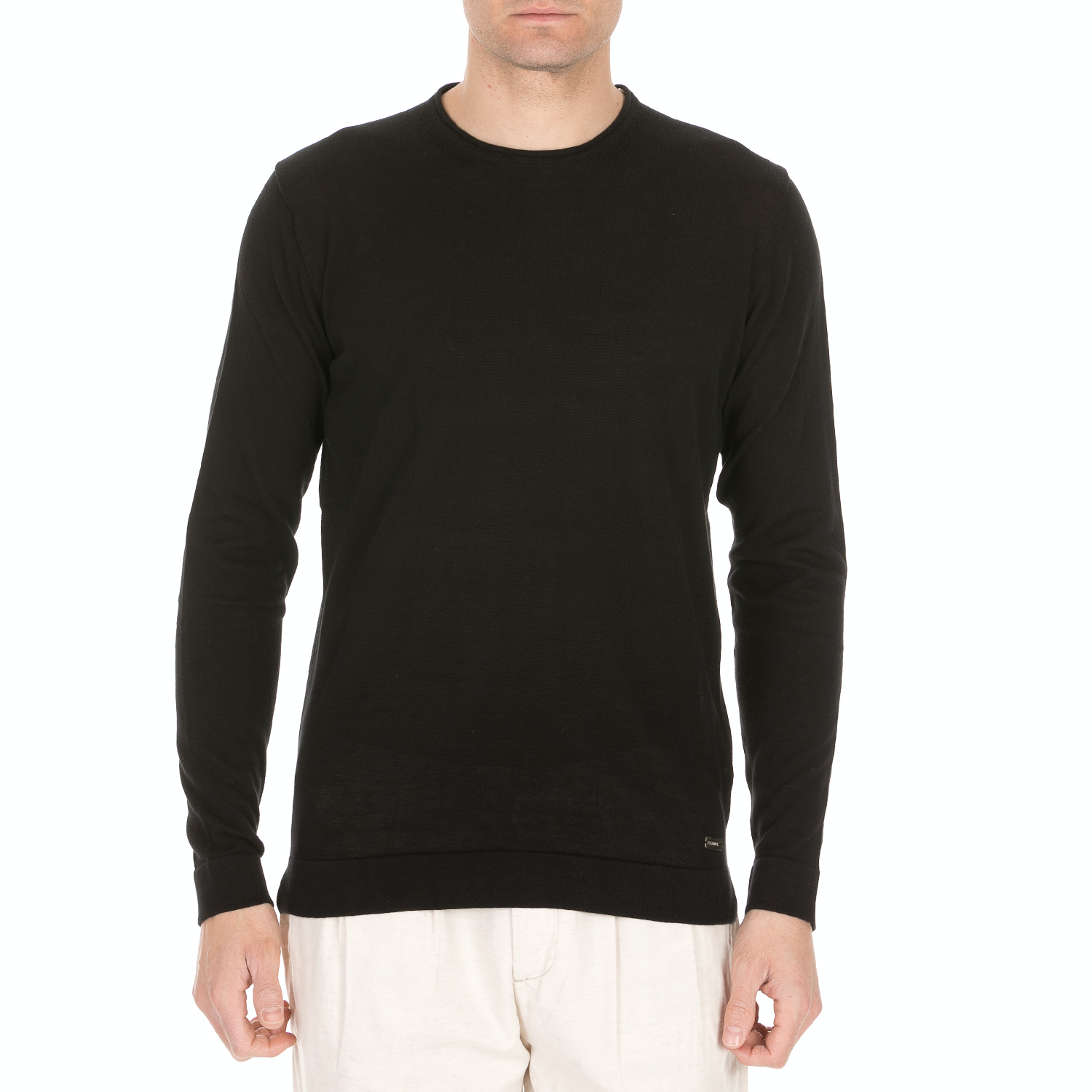 SSEINSE - Ανδρική πλεκτή μπλούζα SSEINSE GIROCOLLO μαύρη Ανδρικά/Ρούχα/Πλεκτά-Ζακέτες/Πουλόβερ