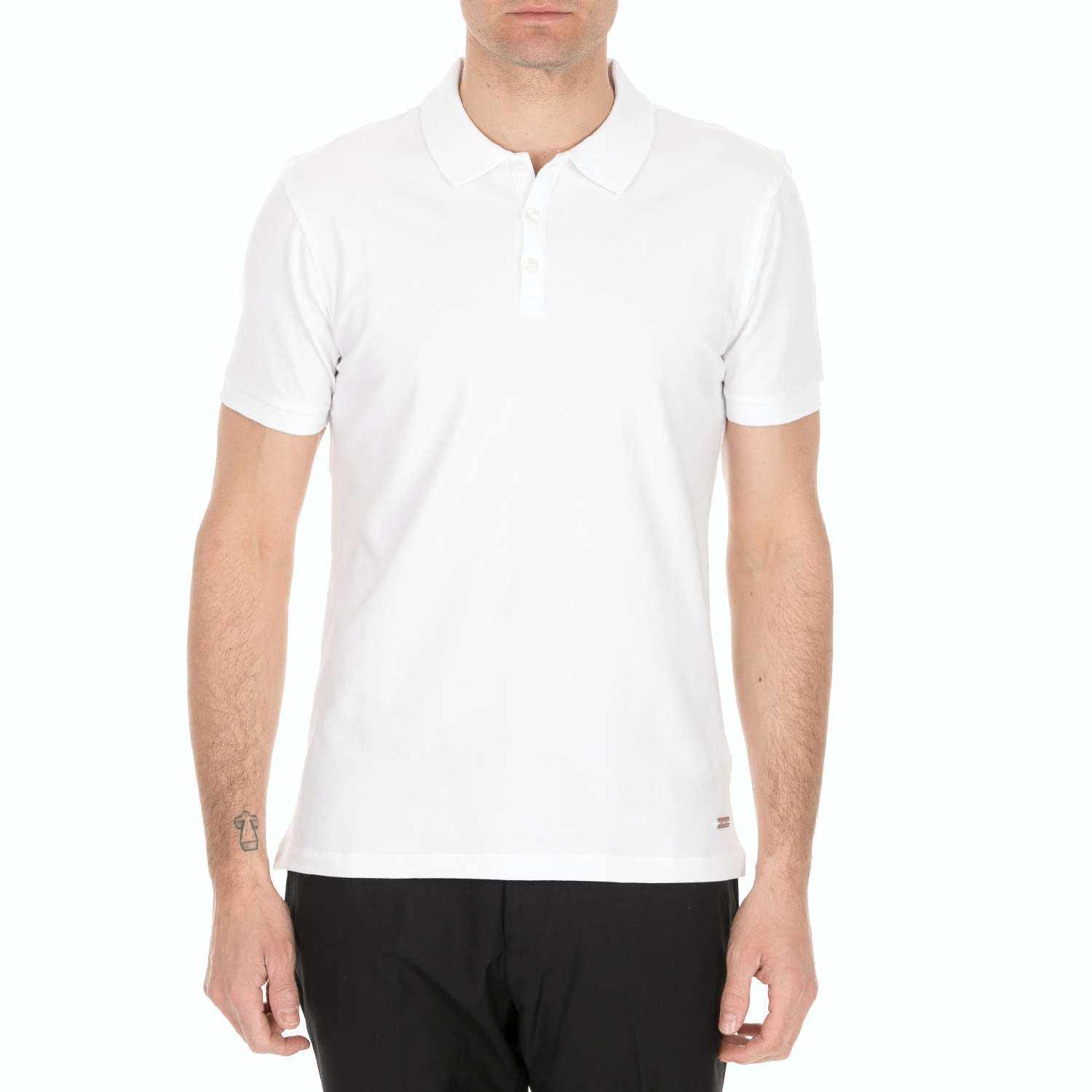 SSEINSE - Ανδρική κοντομάνικη polo μπλούζα SSEINSE λευκή Ανδρικά/Ρούχα/Μπλούζες/Πόλο