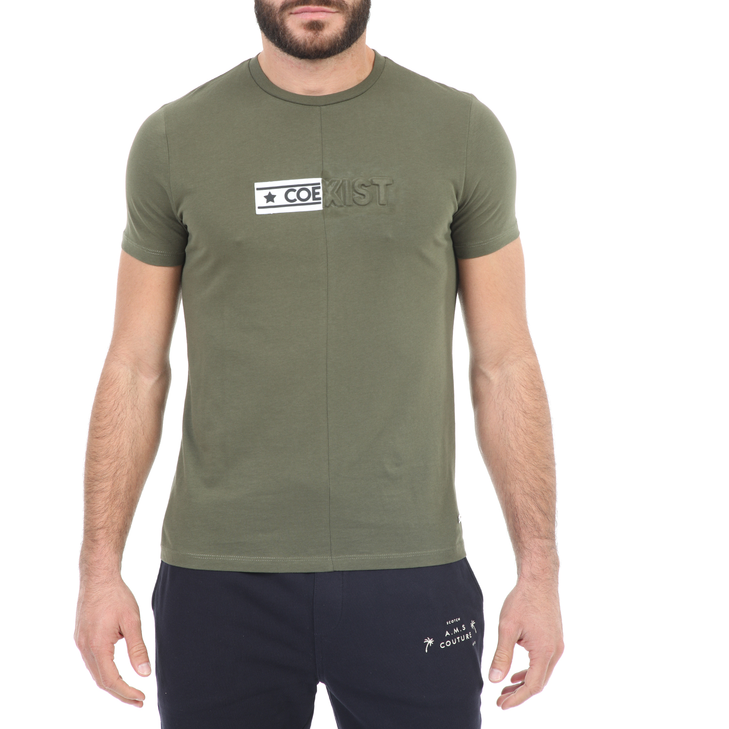 Ανδρικά/Ρούχα/Μπλούζες/Κοντομάνικες SSEINSE - Ανδρικό t-shirt SSEINSE χακί