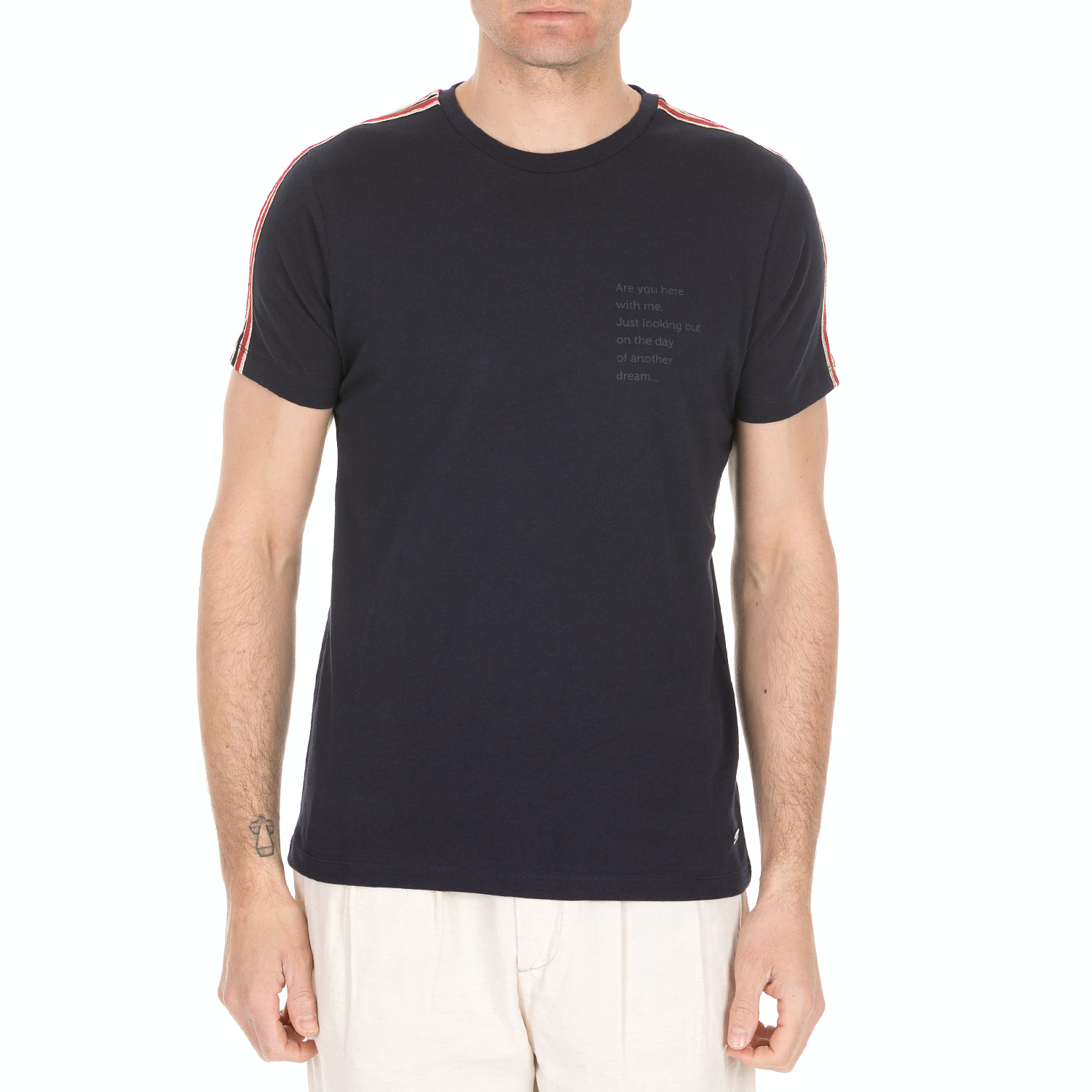 Ανδρικά/Ρούχα/Μπλούζες/Κοντομάνικες SSEINSE - Ανδρική κοντομάνικη μπλούζα SSEINSE μπλε