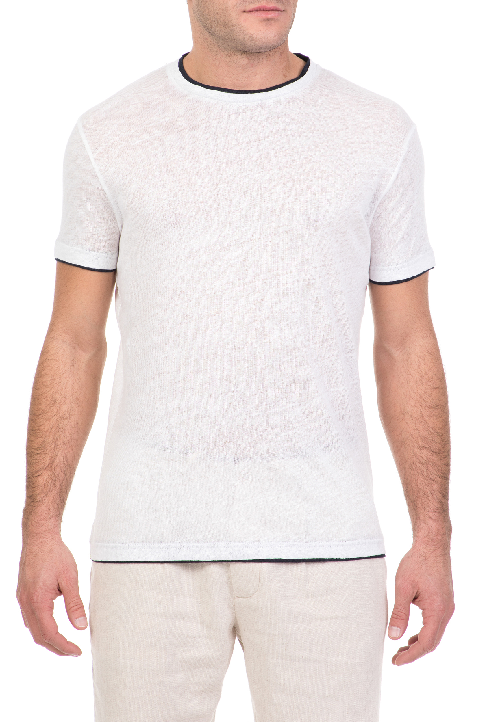 SSEINSE - Ανδρική κοντομάνικη μπλούζα SSEINSE λευκή Ανδρικά/Ρούχα/Μπλούζες/Κοντομάνικες