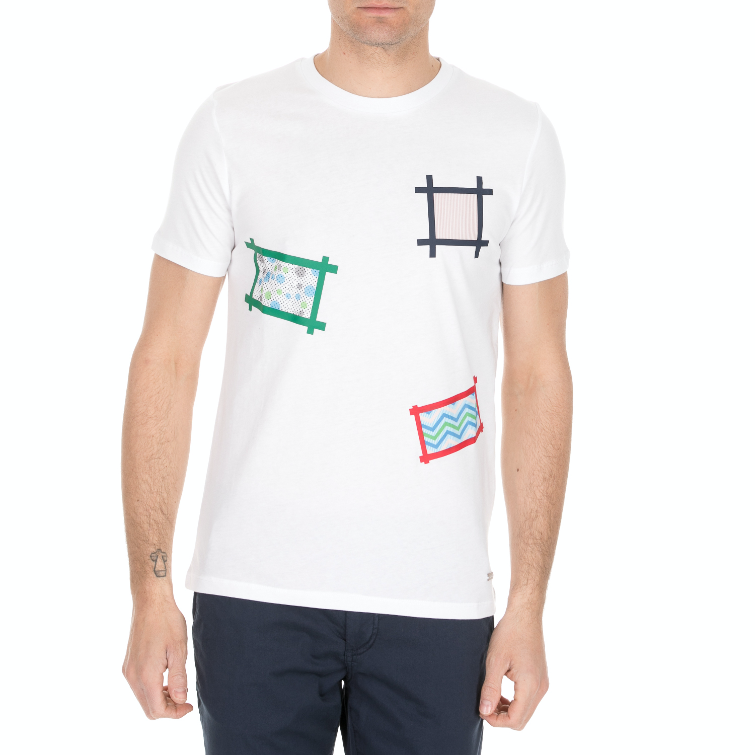 Ανδρικά/Ρούχα/Μπλούζες/Κοντομάνικες SSEINSE - Ανδρική κοντομάνικη μπλούζα SSEINSE λευκή