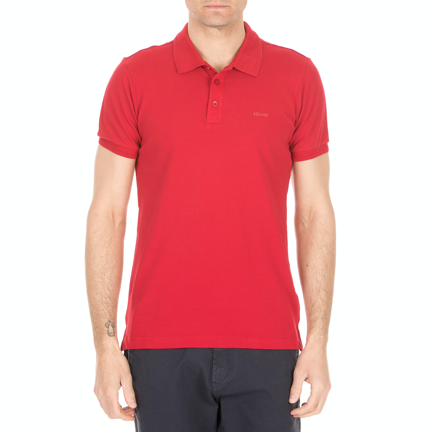 Ανδρικά/Ρούχα/Μπλούζες/Πόλο SSEINSE - Ανδρική κοντομάνικη polo μπλούζα SSEINSE κόκκινη