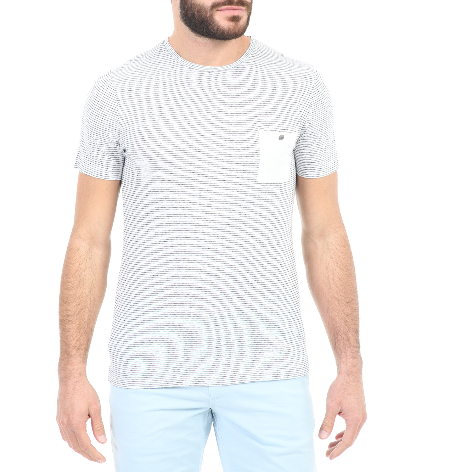 Ανδρικά/Ρούχα/Μπλούζες/Κοντομάνικες SSEINSE - Ανδρικό t-shirt SSEINSE λευκό μπλε