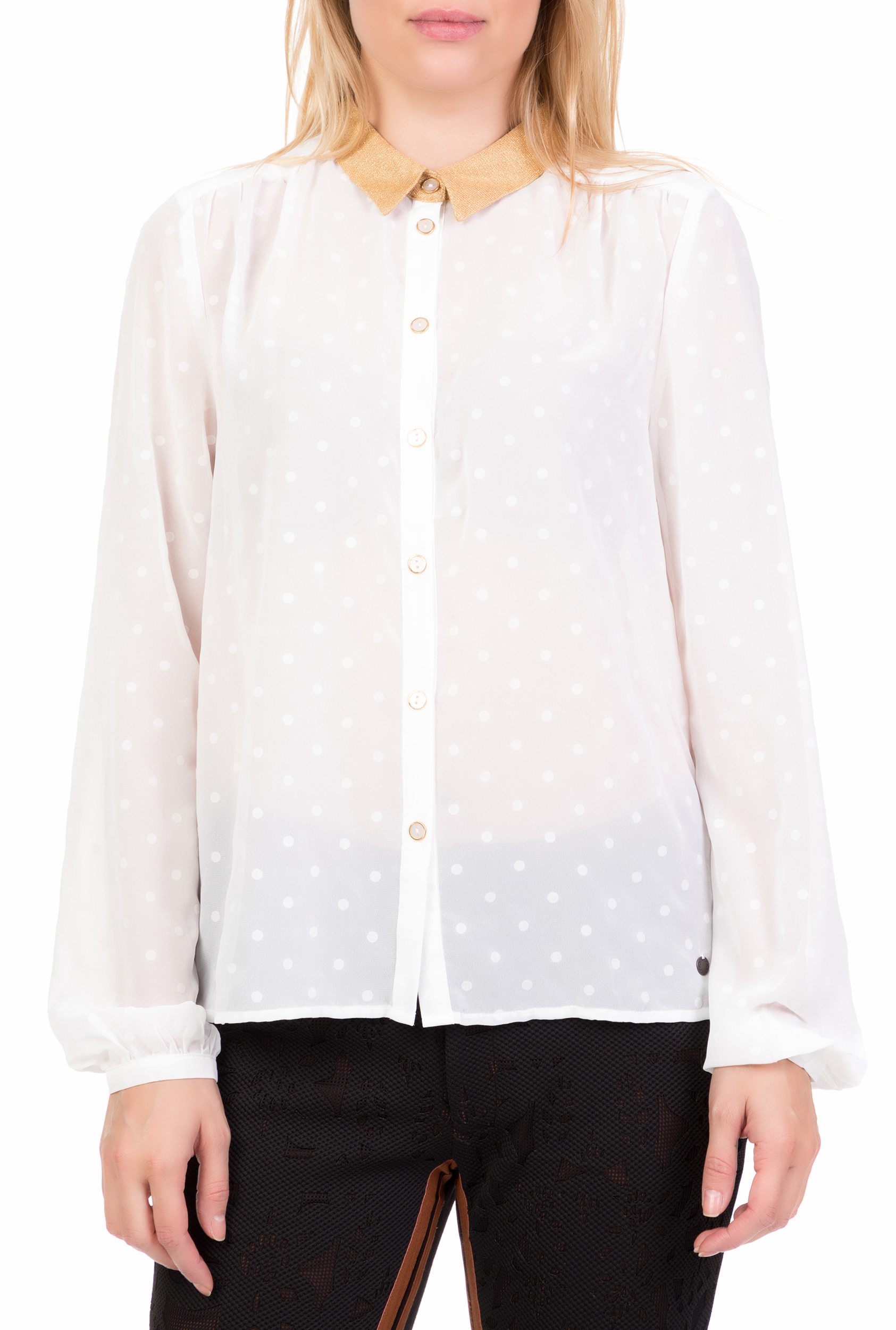 Γυναικεία/Ρούχα/Πουκάμισα/Μακρυμάνικα NUMPH - Γυναικείο μακρυμάνικο πουκάμισο NUMPH λευκό