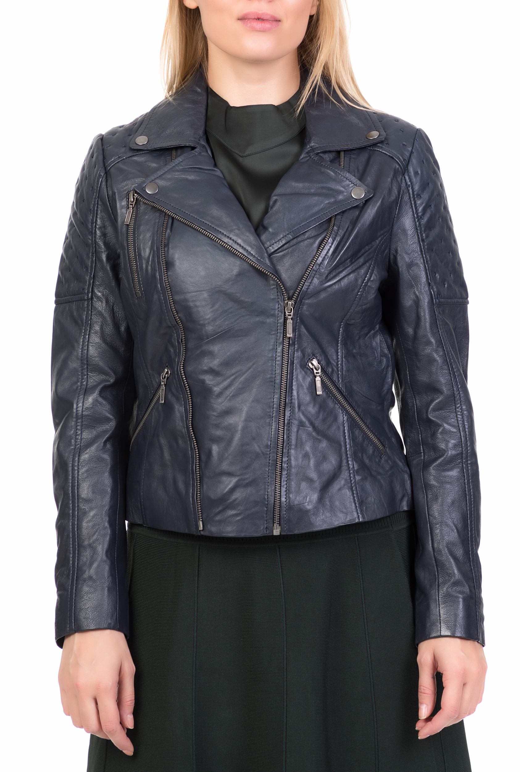 Γυναικεία/Ρούχα/Πανωφόρια/Τζάκετς NUMPH - Γυναικείο δερμάτινο jacket BACUPARI NUMPH σκούρο μπλε