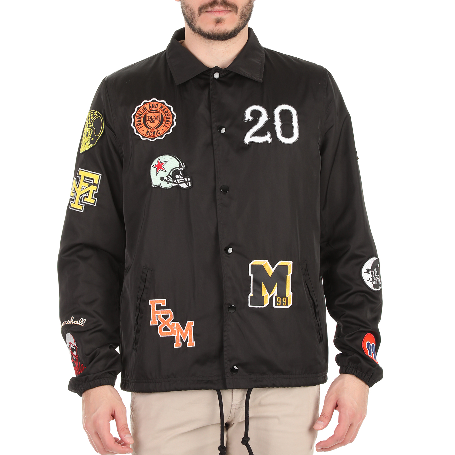 Ανδρικά/Ρούχα/Πανωφόρια/Τζάκετς FRANKLIN & MARSHALL - Ανδρικό jacket FRANKLIN & MARSHALL μαύρο