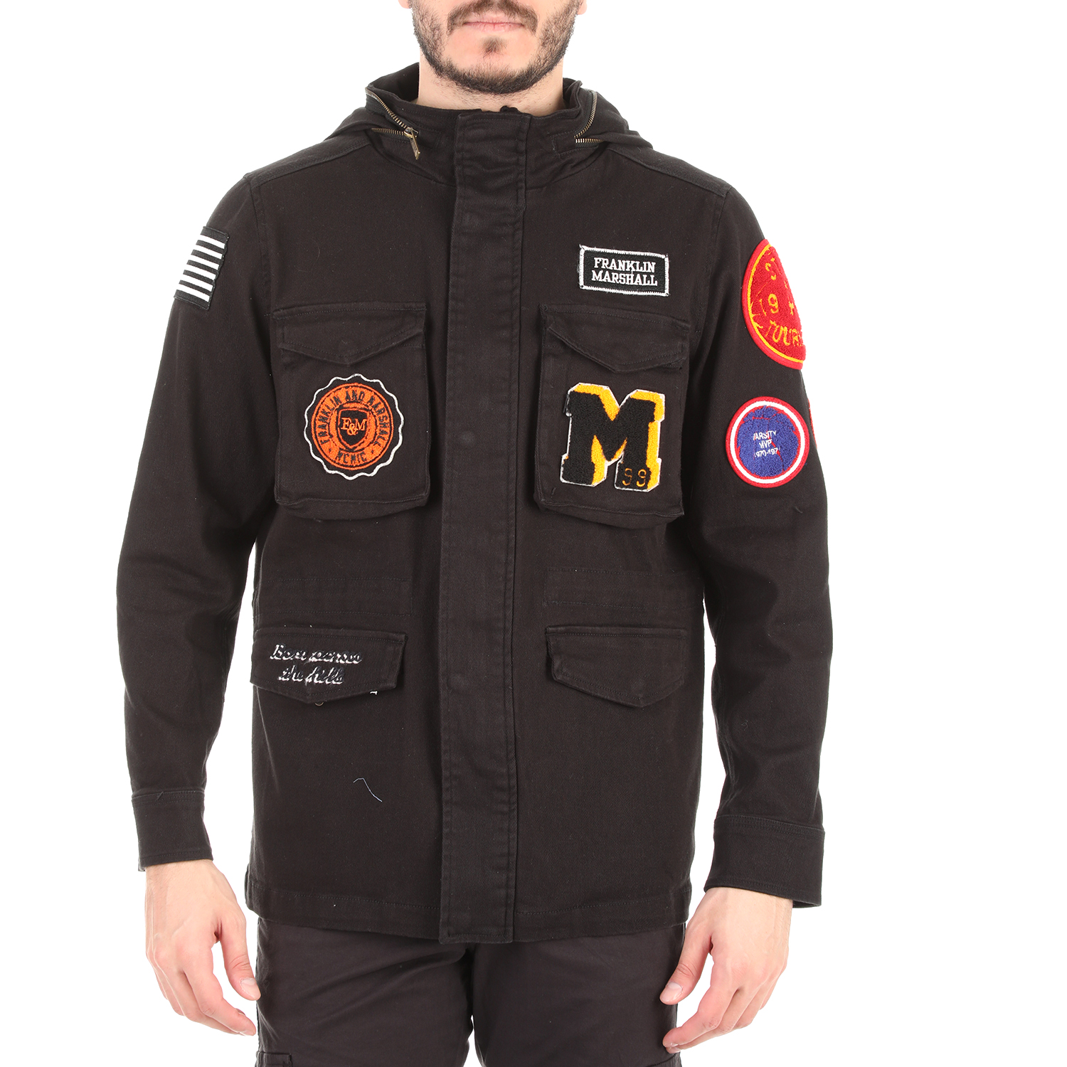 Ανδρικά/Ρούχα/Πανωφόρια/Τζάκετς FRANKLIN & MARSHALL - Ανδρικό jacket FRANKLIN & MARSHALL μαύρο