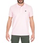 FRANKLIN & MARSHALL-Ανδρική polo μπλούζα FRANKLIN & MARSHALL ροζ