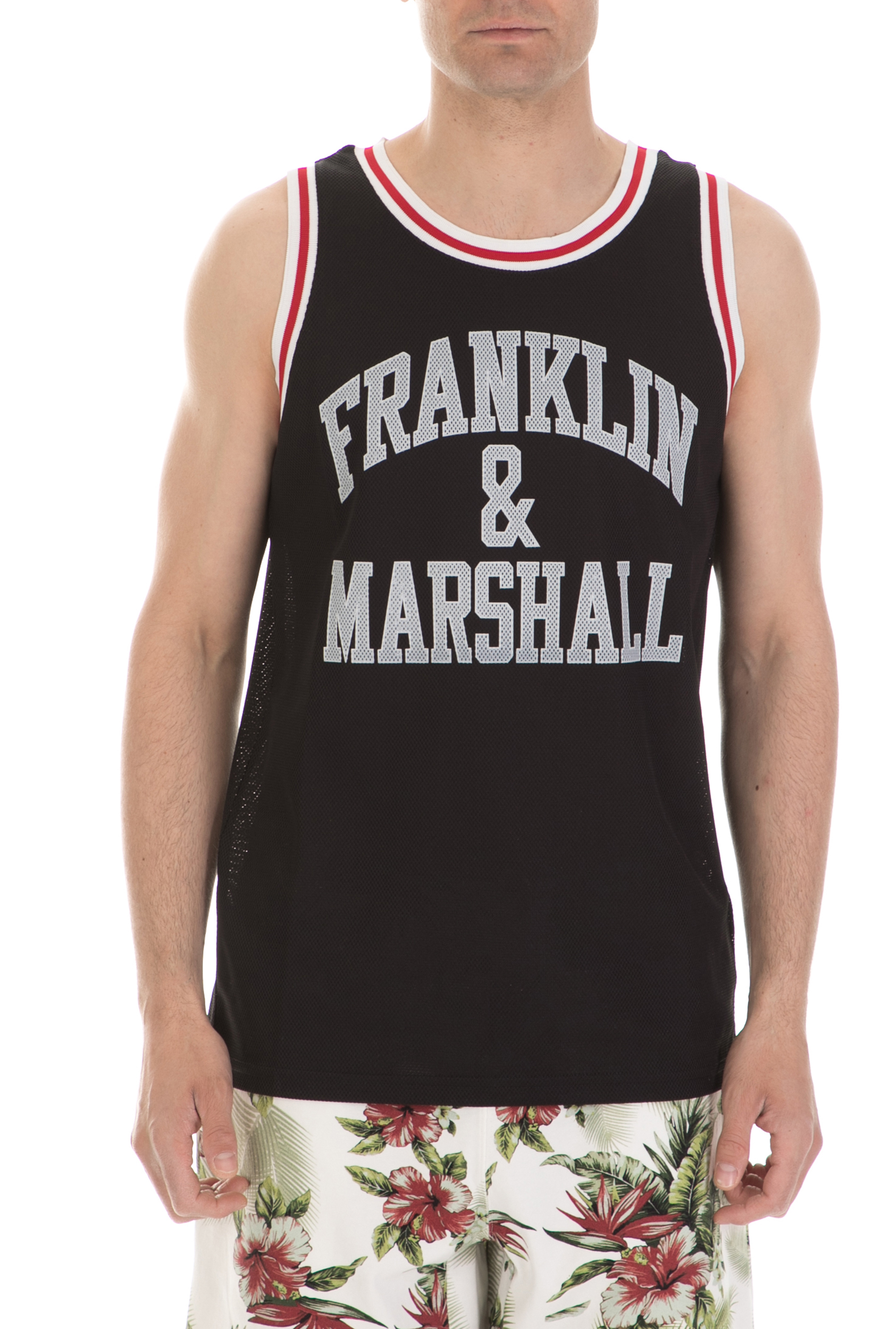 FRANKLIN & MARSHALL - Ανδρική αμάνικη μπλούζα FRANKLIN & MARSHALL μαύρη Ανδρικά/Ρούχα/Μπλούζες/Αμάνικες