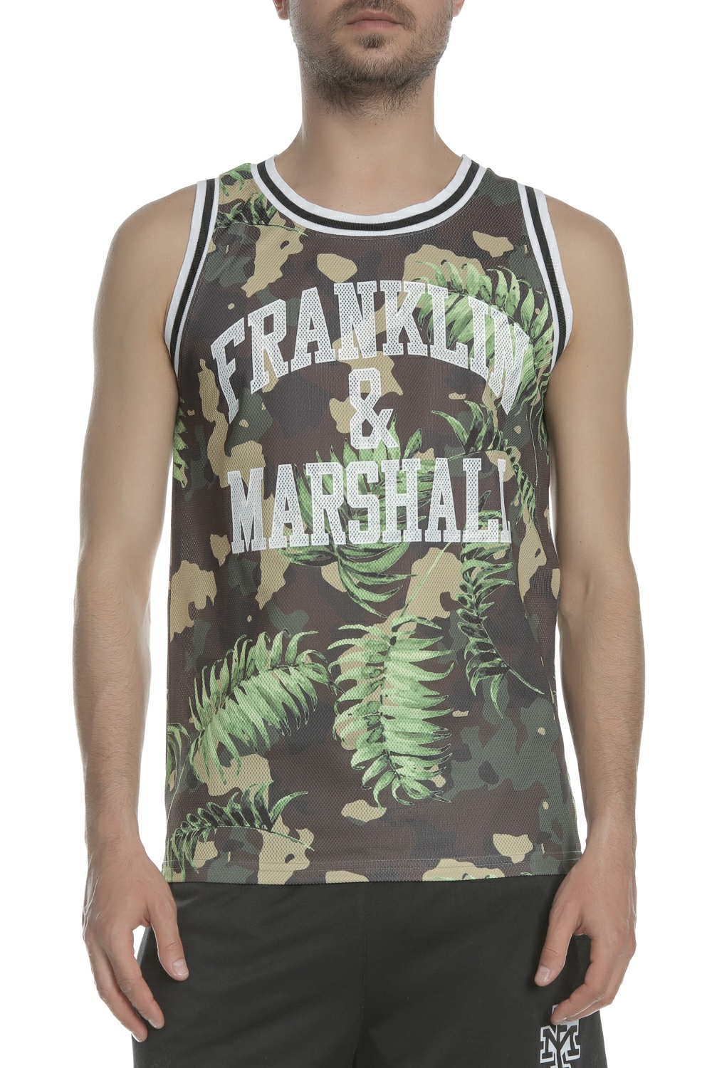FRANKLIN & MARSHALL FRANKLIN & MARSHALL - Ανδρική μπλούζα UNI FRANKLIN & MARSHALL χακί μοτίβο