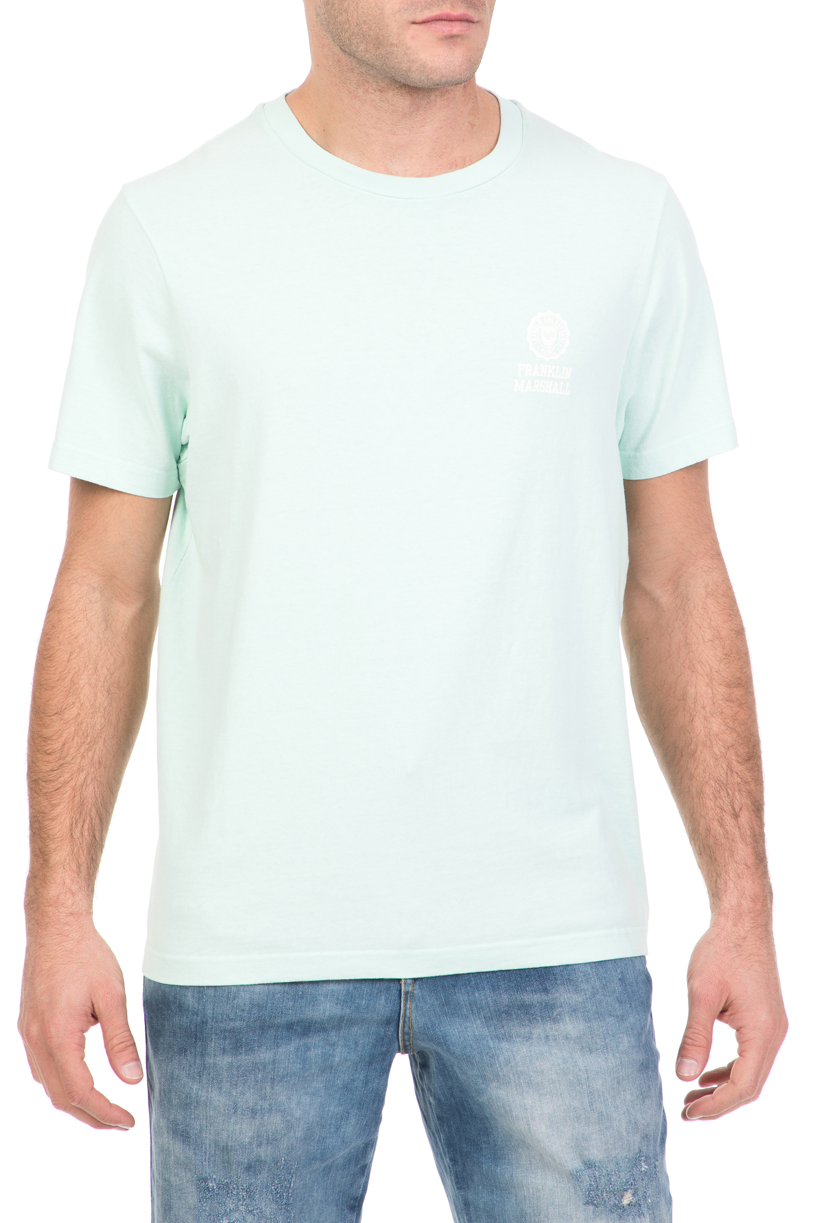 Ανδρικά/Ρούχα/Μπλούζες/Κοντομάνικες FRANKLIN & MARSHALL - Ανδρική κοντομάνικη μπλούζα FRANKLIN & MARSHALL ανοιχτό πράσινο