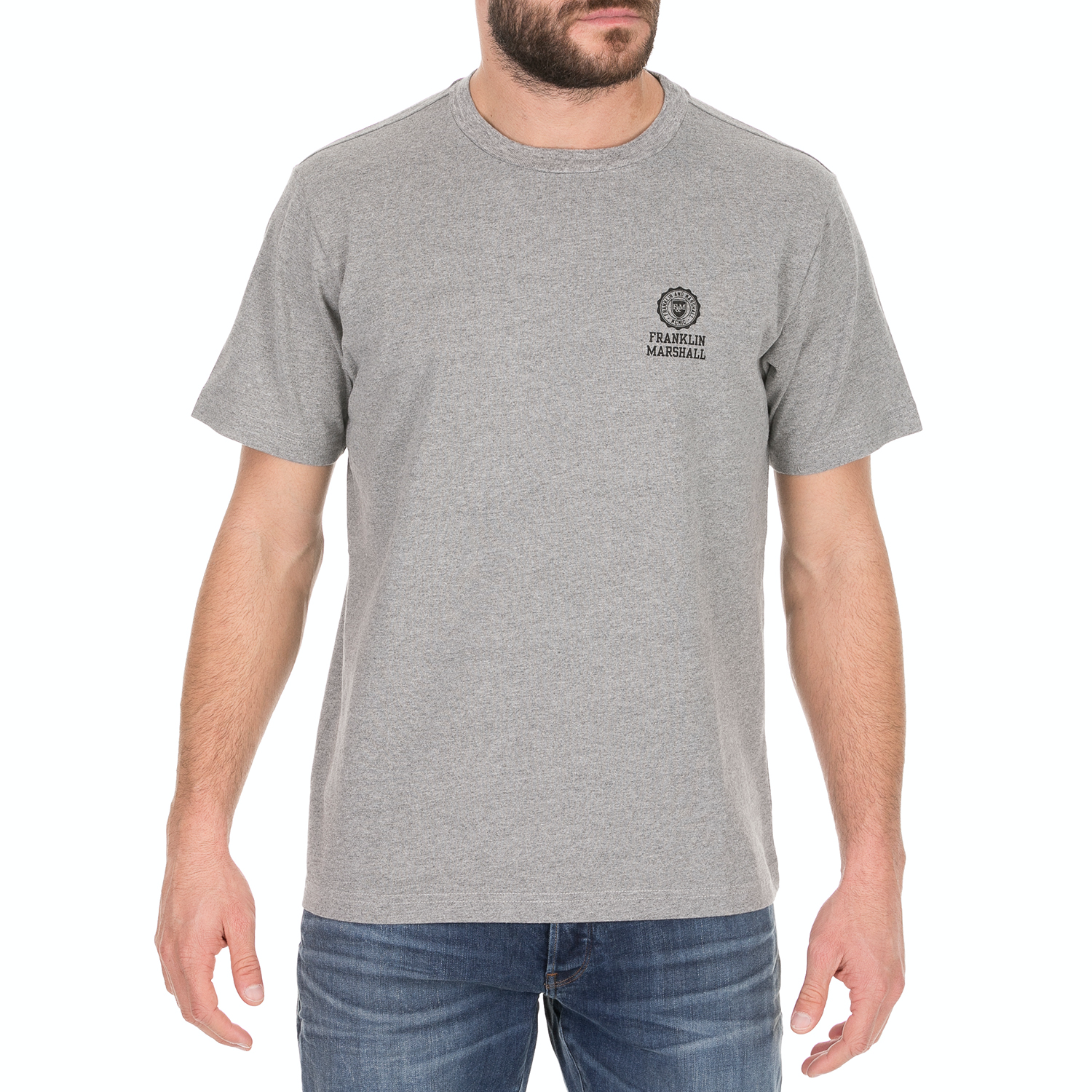 Ανδρικά/Ρούχα/Μπλούζες/Κοντομάνικες FRANKLIN & MARSHALL - Ανδρικό t-shirt FRANKLIN & MARSHALL γκρι