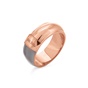 FOLLI FOLLIE-Γυναικείο ατσάλινο δαχτυλίδι FOLLI FOLLIE STYLE CANDIES ροζ χρυσό γκρι