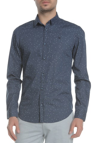 GARCIA JEANS-Ανδρικό μακρυμάνικο πουκάμισο GARCIA JEANS μπλε με print