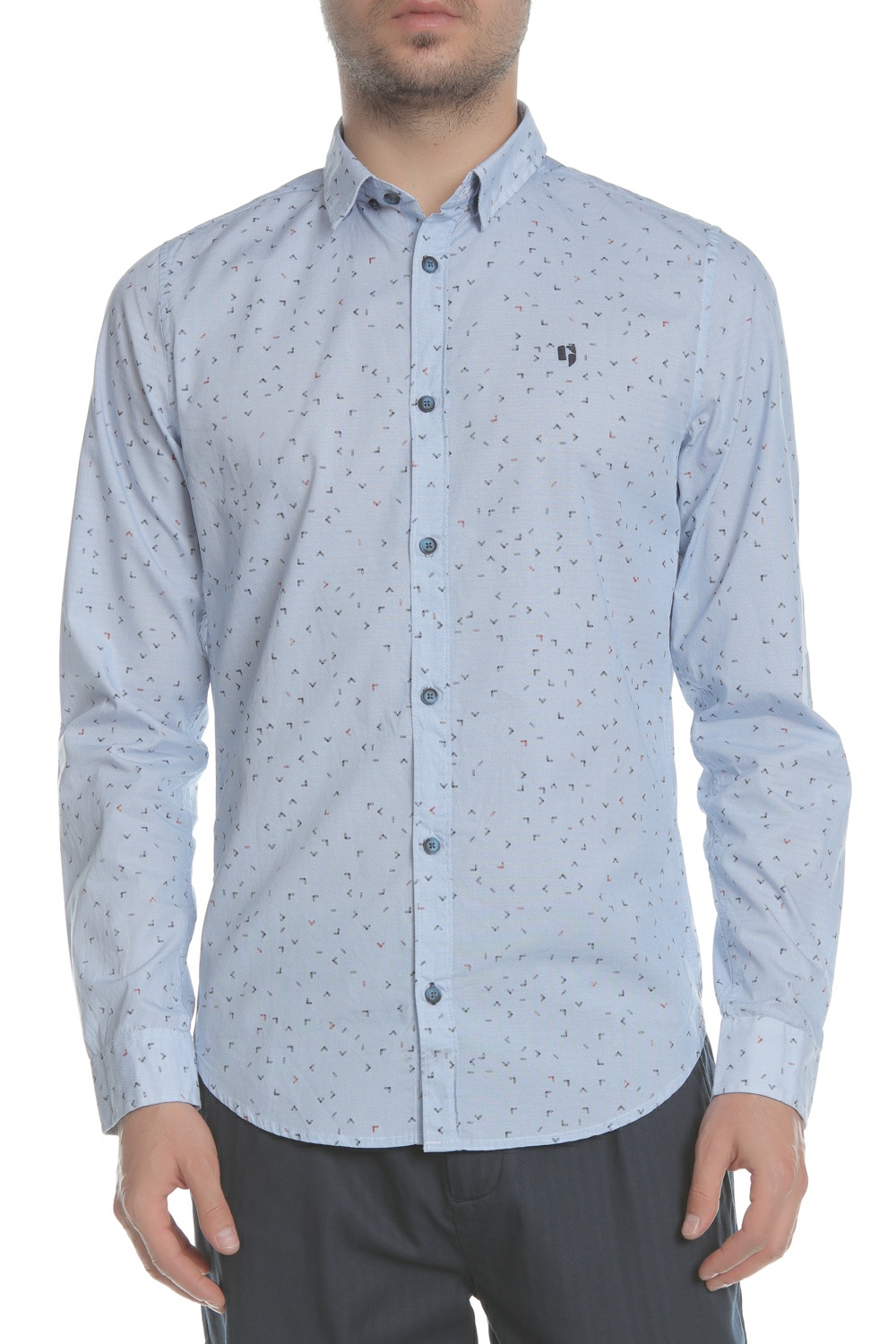 GARCIA JEANS - Ανδρικό πουκάμισο GARCIA JEANS γαλάζια Ανδρικά/Ρούχα/Πουκάμισα/Μακρυμάνικα