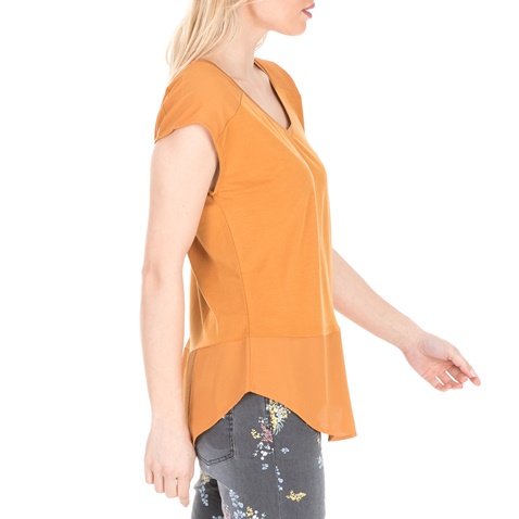 GARCIA JEANS-Γυναικεία κοντομάνικη μπλούζα GARCIA JEANS πορτοκαλί