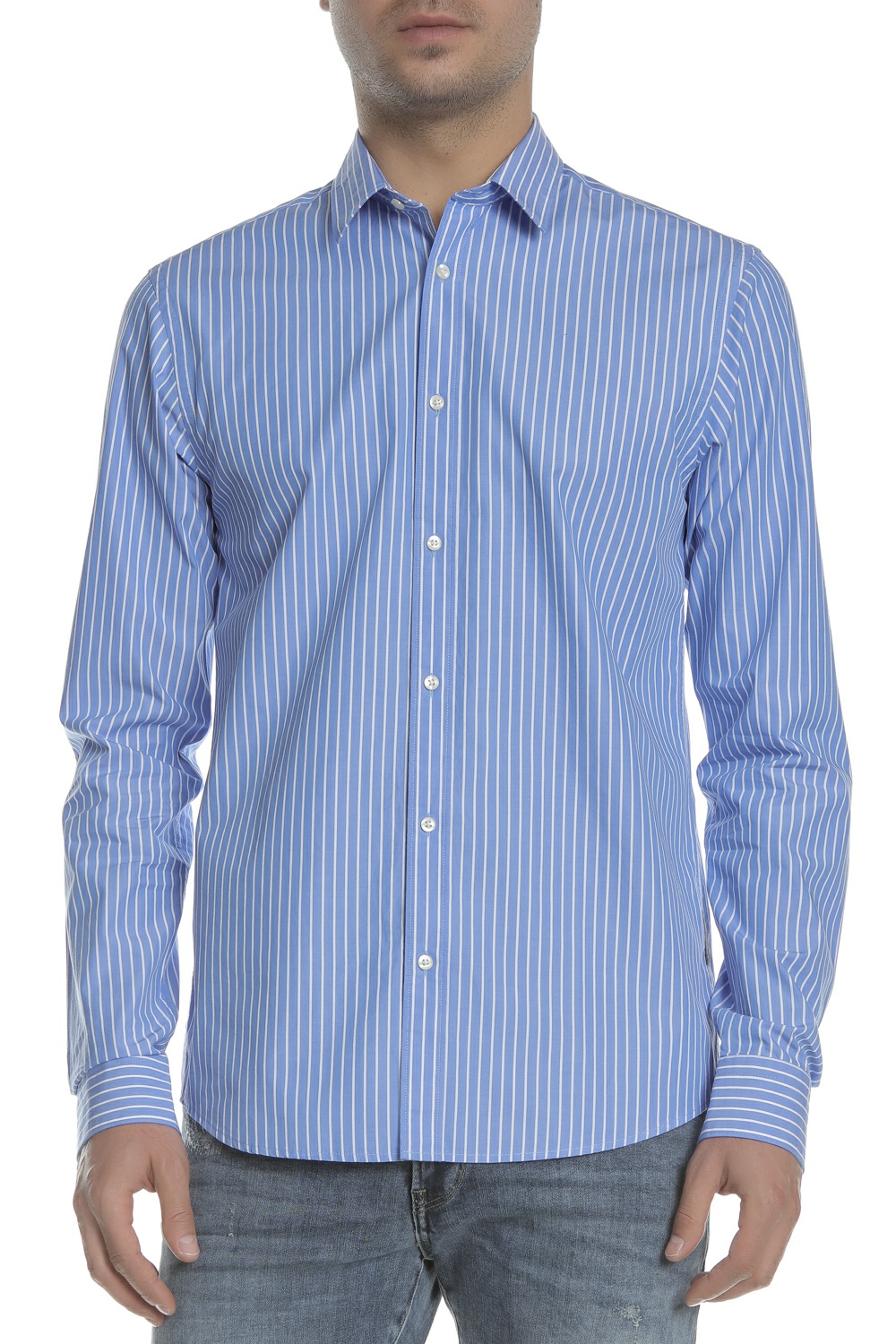 Ανδρικά/Ρούχα/Πουκάμισα/Μακρυμάνικα SCOTCH & SODA - Ανδρικό πουκάμισο REGULAR FIT - Chic yarn-dye sh μπλε
