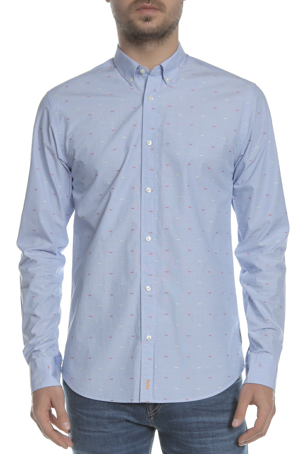 SCOTCH & SODA - Ανδρικό πουκάμισο REGULAR FIT - Fil-Coupι shirt μπλε Ανδρικά/Ρούχα/Πουκάμισα/Μακρυμάνικα