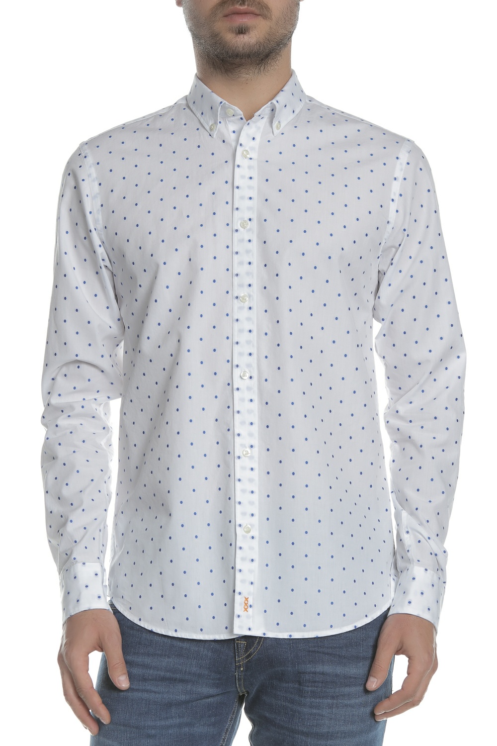 SCOTCH & SODA - Ανδρικό πουκάμισο REGULAR FIT - Fil-Coupι shirt λευκό Ανδρικά/Ρούχα/Πουκάμισα/Μακρυμάνικα