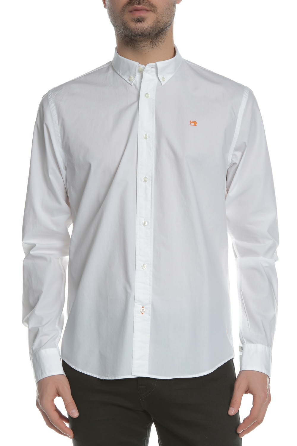 Ανδρικά/Ρούχα/Πουκάμισα/Μακρυμάνικα SCOTCH & SODA - Ανδρικό μακρυμάνικο πουκάμισο Scotch & Soda λευκό
