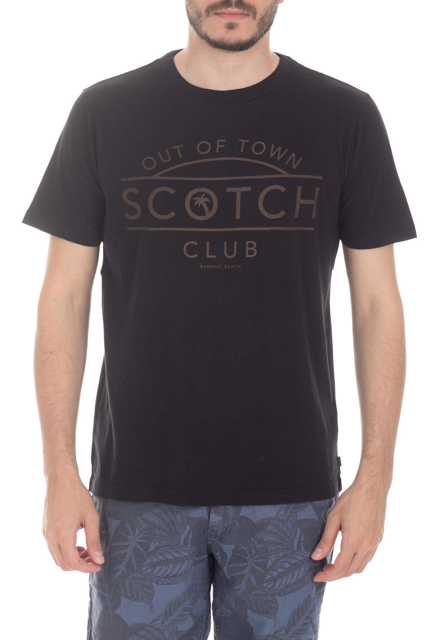 Ανδρικά/Ρούχα/Μπλούζες/Κοντομάνικες SCOTCH & SODA - Ανδρική μπλούζα SCOTCH & SODA μαύρη