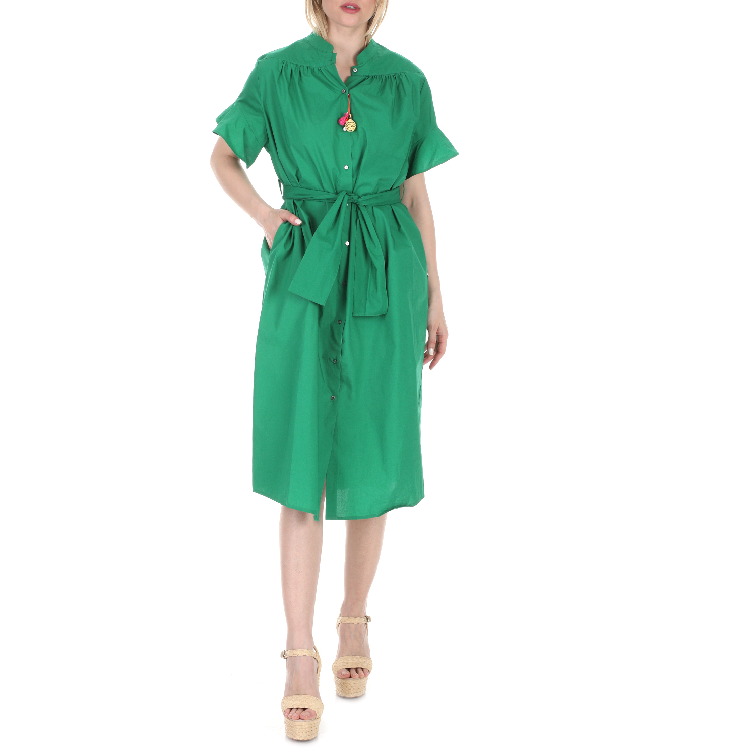 Γυναικεία/Ρούχα/Φορέματα/Μέχρι το γόνατο SCOTCH & SODA - Γυναικείο midi φόρεμα SCOTCH & SODA πράσινο