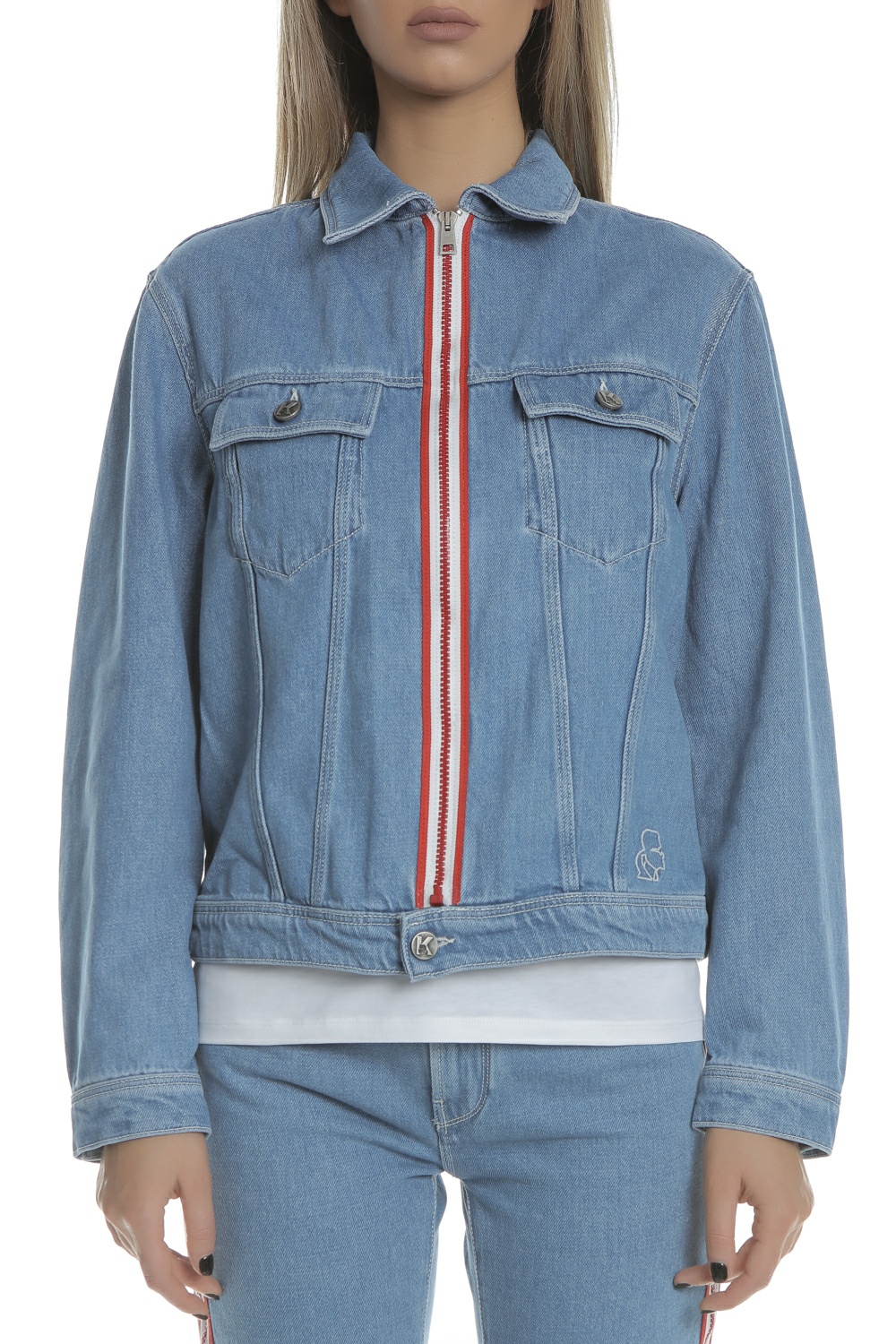 KARL LAGERFELD – Γυναικείο τζιν jacket KARL LAGERFELD μπλε