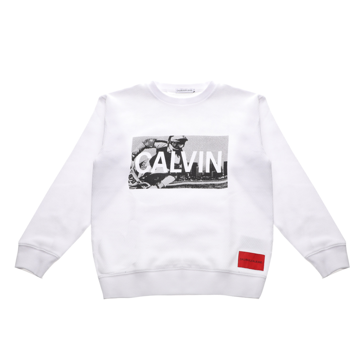CALVIN KLEIN JEANS KIDS - Παιδική φούτερ μπλούζα CALVIN KLEIN JEANS KIDS λευκή Παιδικά/Boys/Ρούχα/Φούτερ