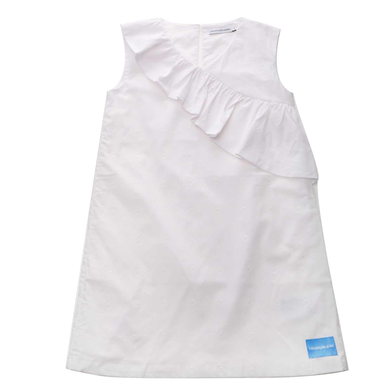 Παιδικά/Girls/Ρούχα/Φορέματα Κοντομάνικα-Αμάνικα CALVIN KLEIN JEANS KIDS - Παιδικό mini φόρεμα CALVIN KLEIN JEANS KIDS λευκό