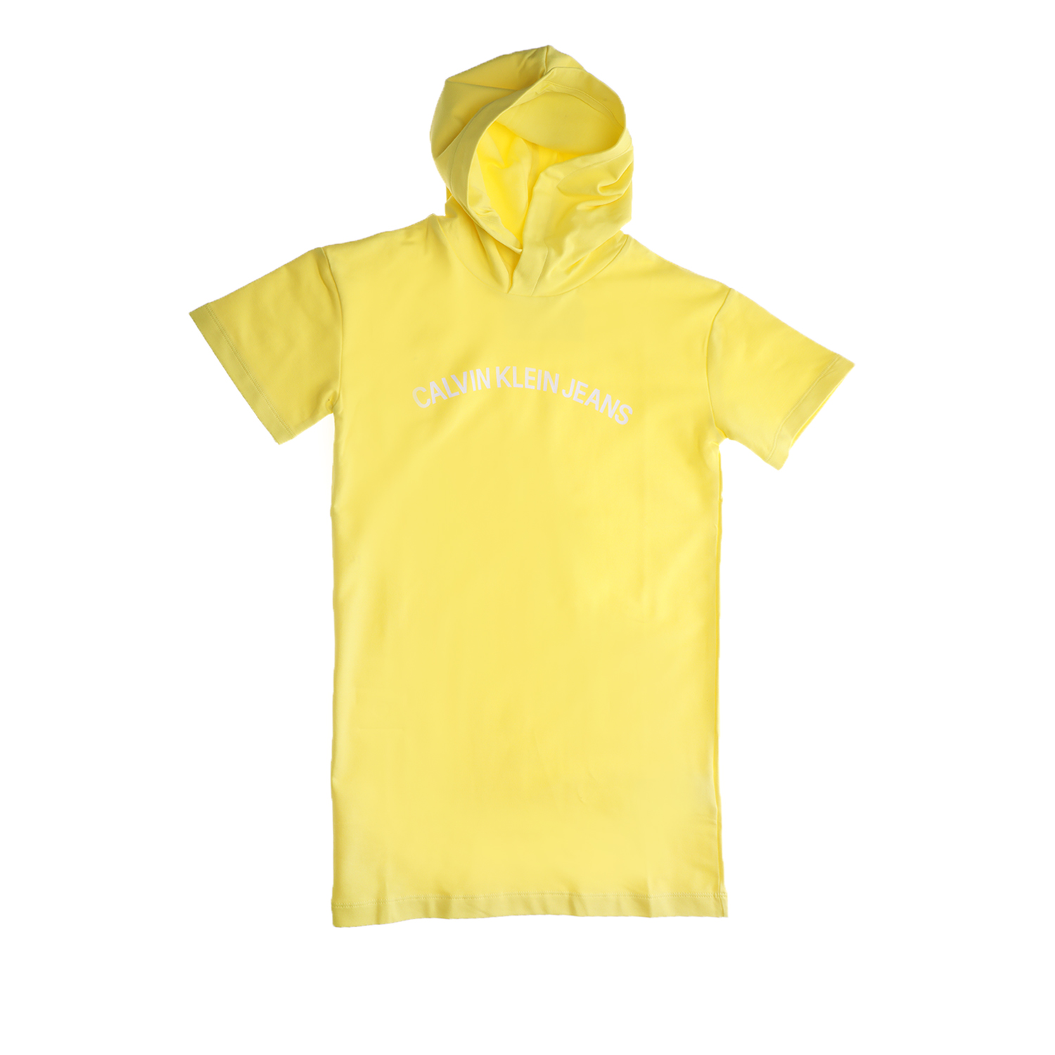 Παιδικά/Girls/Ρούχα/Φορέματα Κοντομάνικα-Αμάνικα CALVIN KLEIN JEANS KIDS - Παιδικό φούτερ mini φόρεμα CALVIN KLEIN JEANS KIDS κίτρινο