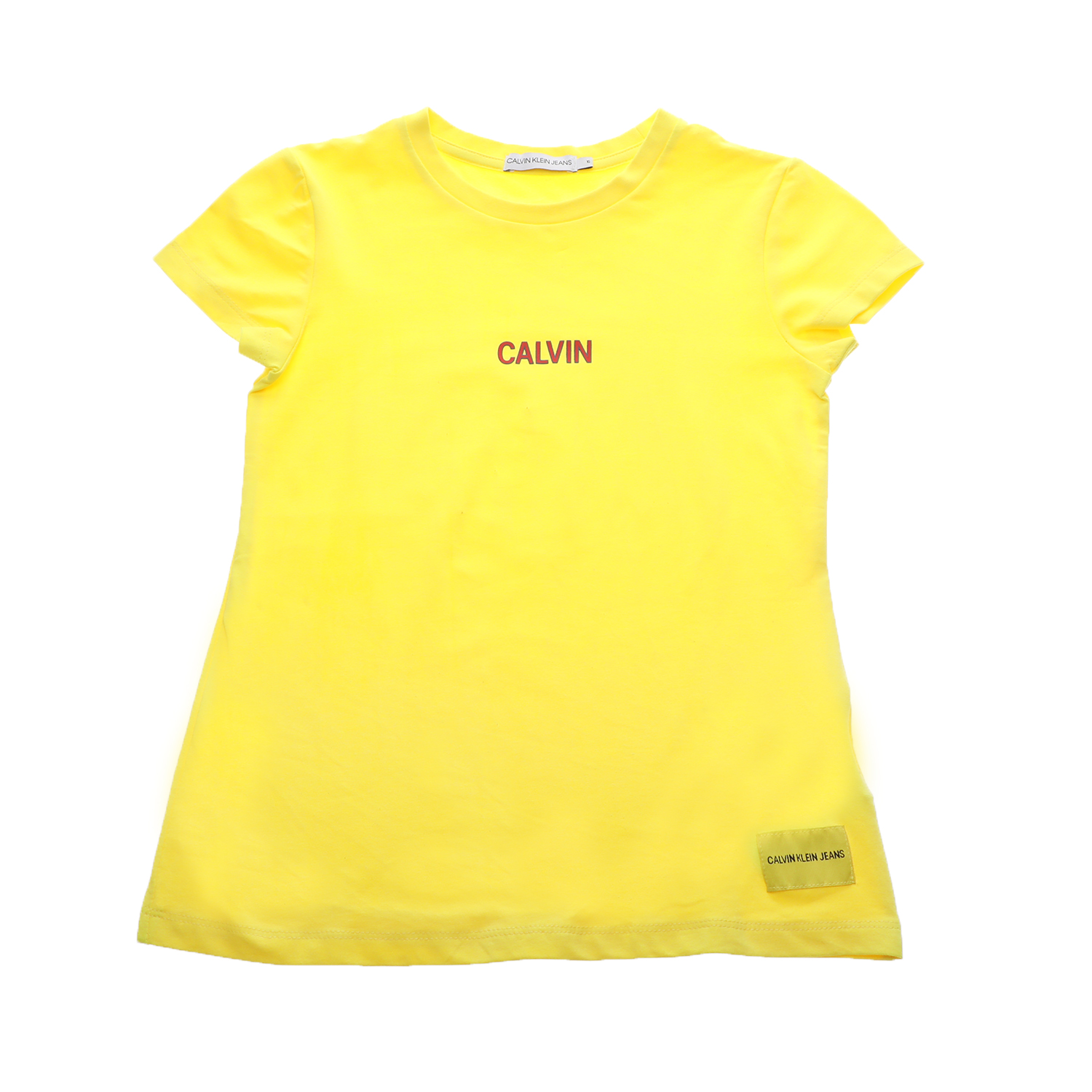 Παιδικά/Girls/Ρούχα/Μπλούζες Κοντομάνικες-Αμάνικες CALVIN KLEIN JEANS KIDS - Παιδικό t-shirt CALVIN KLEIN JEANS KIDS κίτρινο