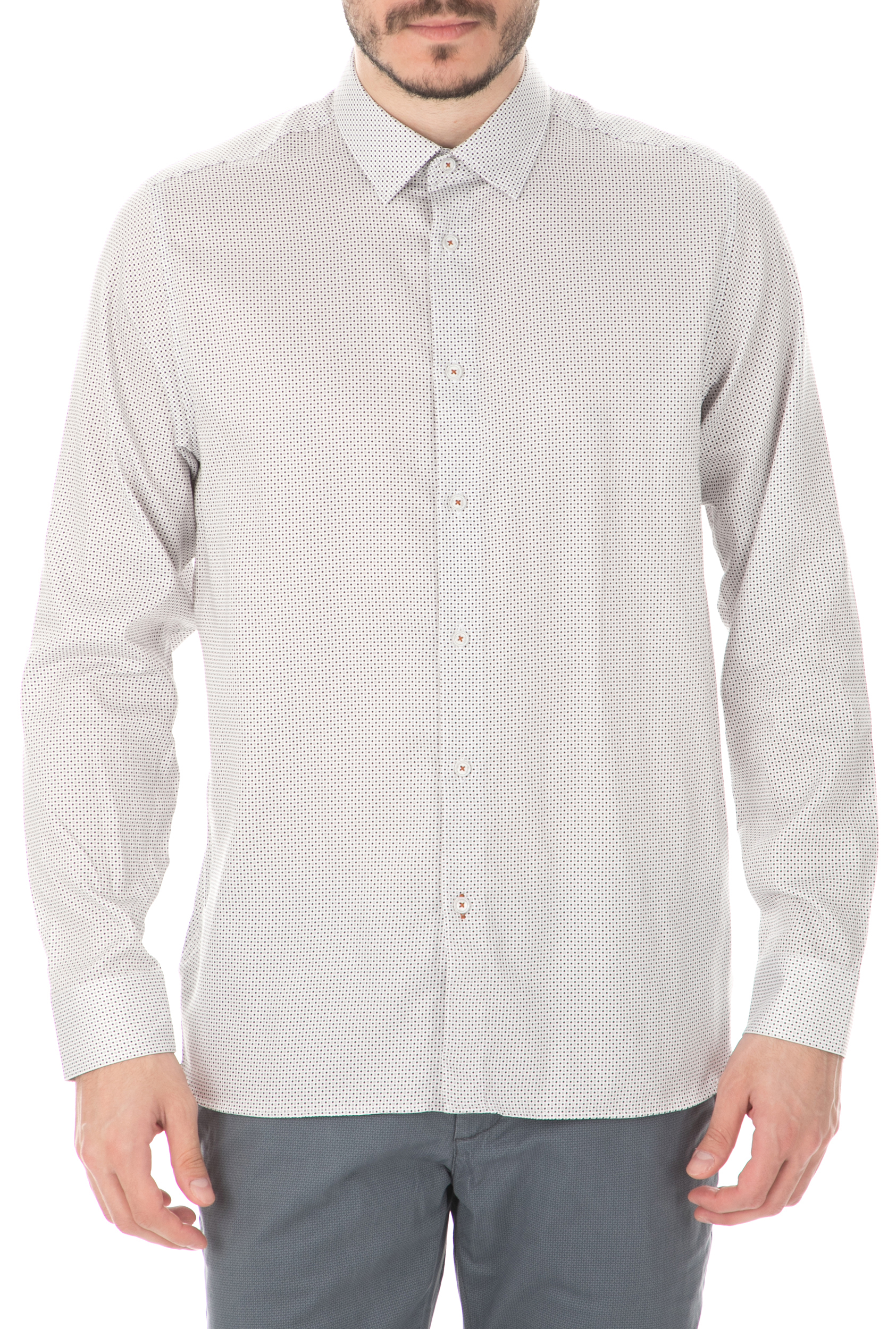 TED BAKER - Ανδρικό πουκάμιο TED BAKER λευκό Ανδρικά/Ρούχα/Πουκάμισα/Μακρυμάνικα