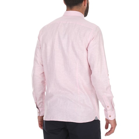 TED BAKER-Ανδρικό πουκάμισο TED BAKER EMUU ροζ
