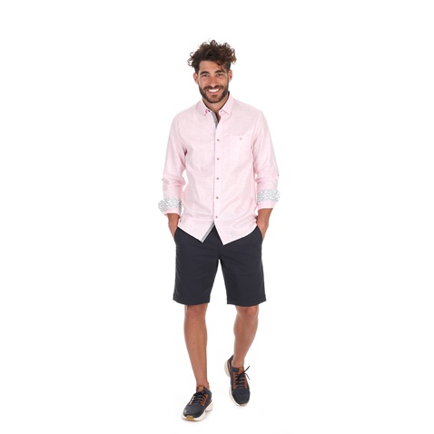 TED BAKER-Ανδρικό πουκάμισο TED BAKER EMUU ροζ