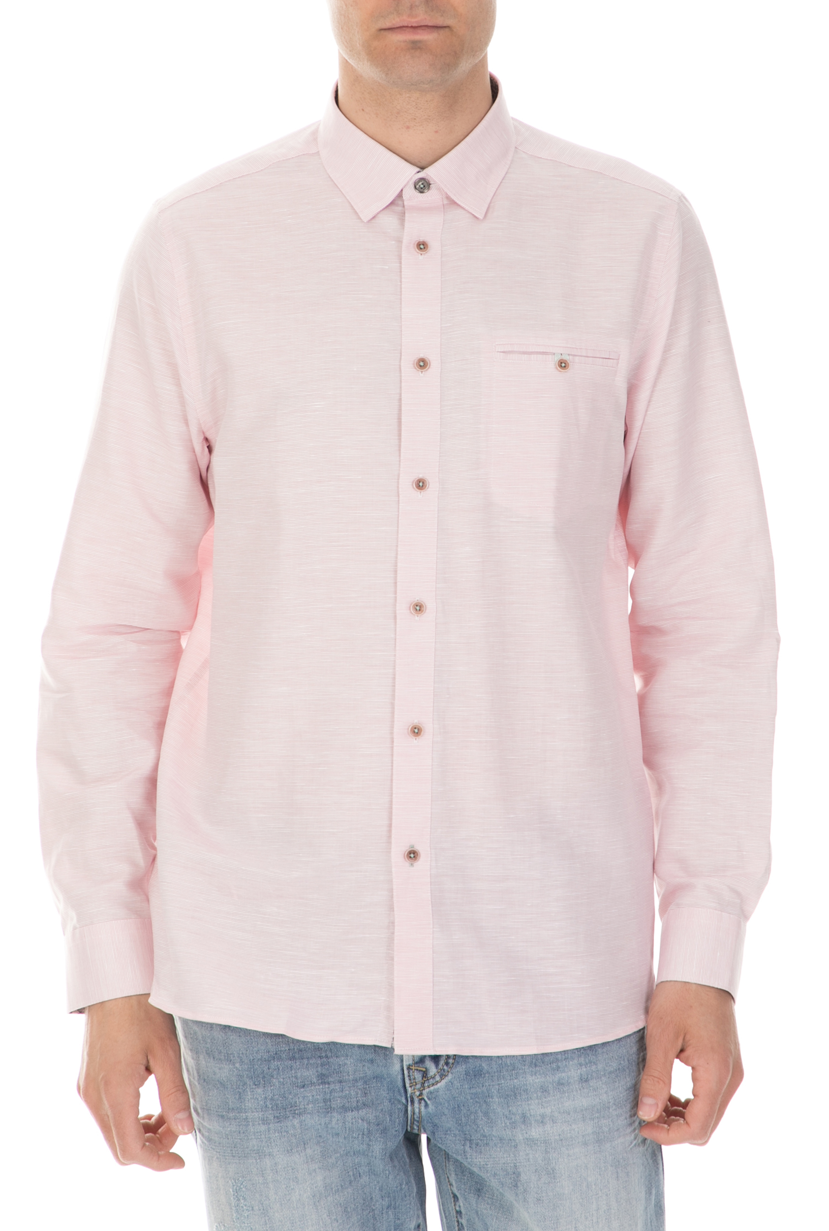 TED BAKER - Ανδρικό μακρυμάνικο πουκάμισο TED BAKER RABBBT ροζ Ανδρικά/Ρούχα/Πουκάμισα/Μακρυμάνικα