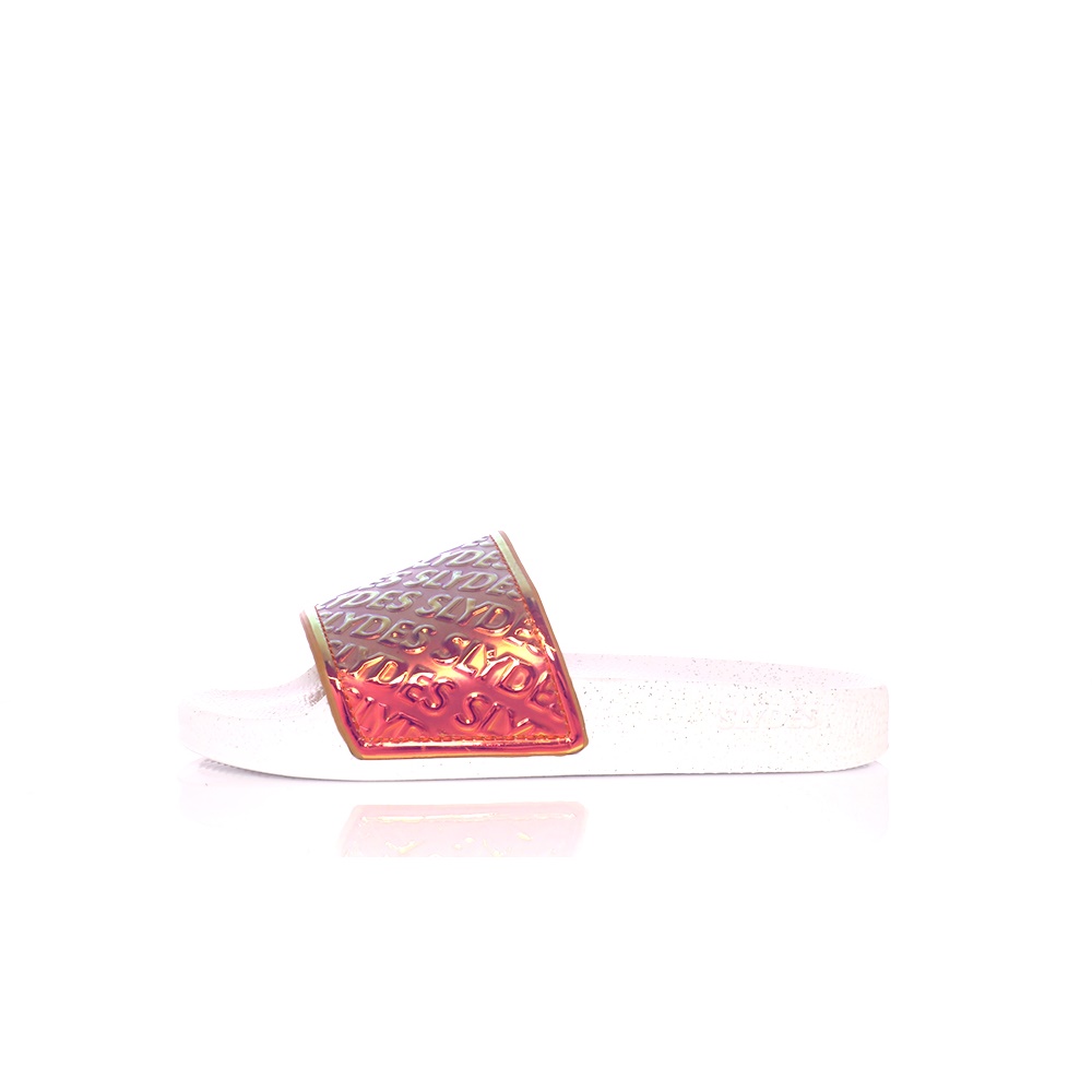 SLYDES - Γυναικείες σαγιονάρες SLYDES λευκό - χρυσό Γυναικεία/Παπούτσια/Σαγιονάρες-Slides