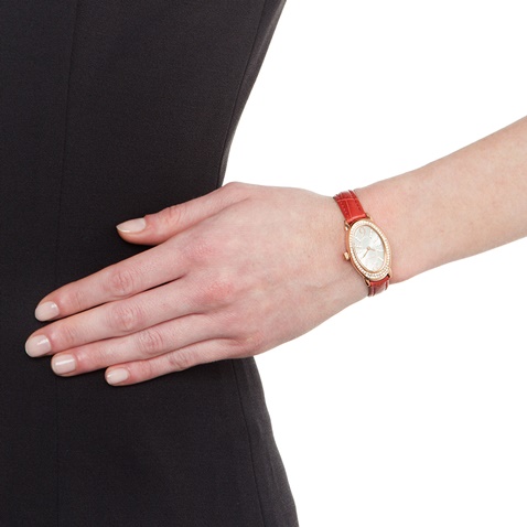 FOLLI FOLLIE-Γυναικείο ρολόι με δερμάτινο λουράκι FOLLI FOLLIE IVY κόκκινο