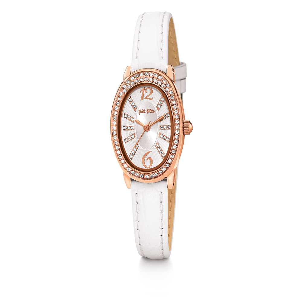 FOLLI FOLLIE – Γυναικείο ρολόι με δερμάτινο λουράκι FOLLI FOLLIE IVY λευκό