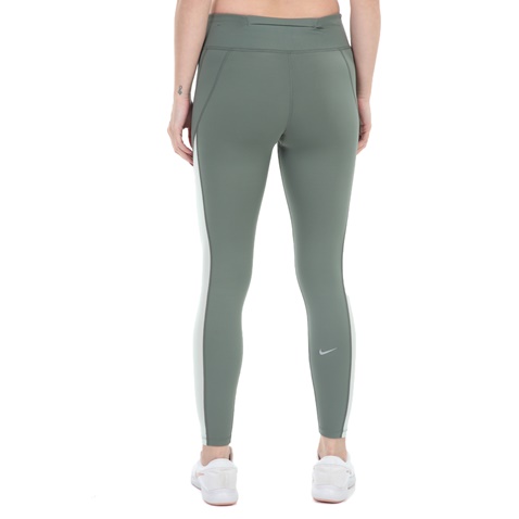 NIKE-Γυναικείο αθλητικό κολάν Nike EPIC LUX 7_8 TGHT MESH πράσινο ασημί