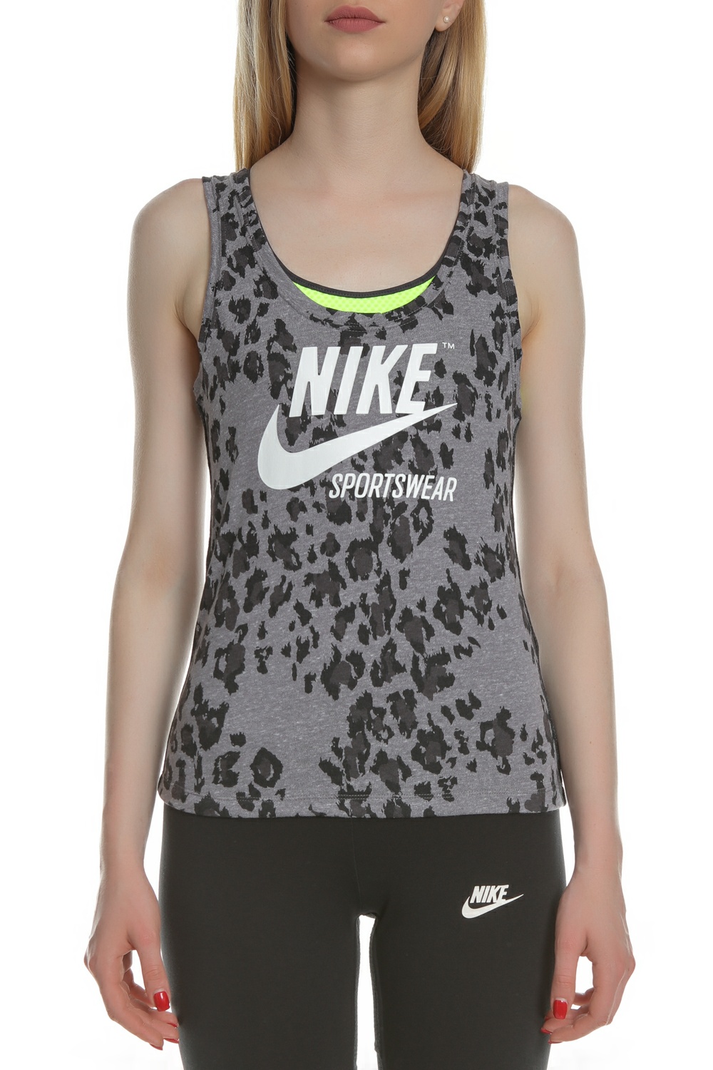 NIKE - Γυναικείο φανελάκι Nike Sportswear Gym Vintage Wo γκρι μαύρο Γυναικεία/Ρούχα/Αθλητικά/T-shirt-Τοπ
