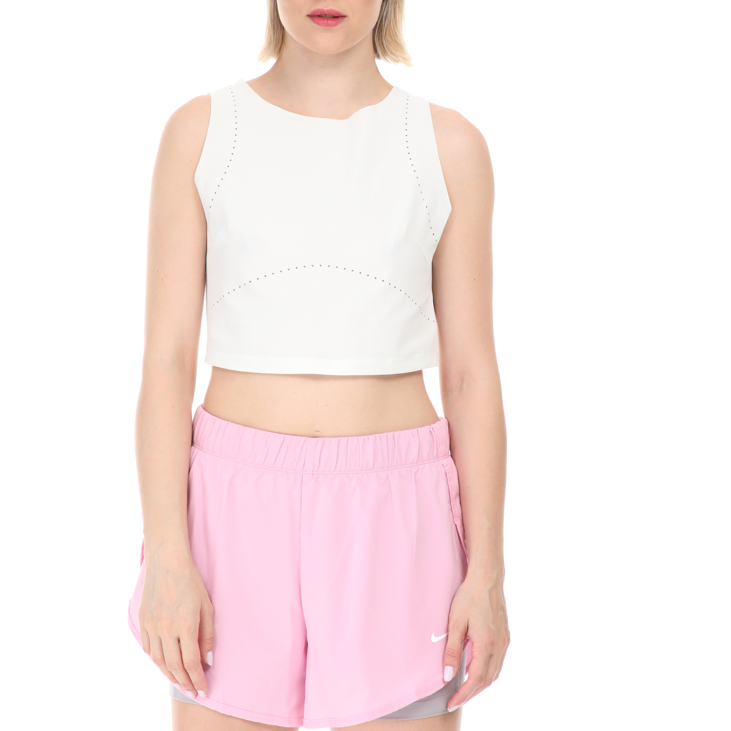 NIKE - Γυναικείο cropped top Nike Training Tank λευκό Γυναικεία/Ρούχα/Αθλητικά/T-shirt-Τοπ