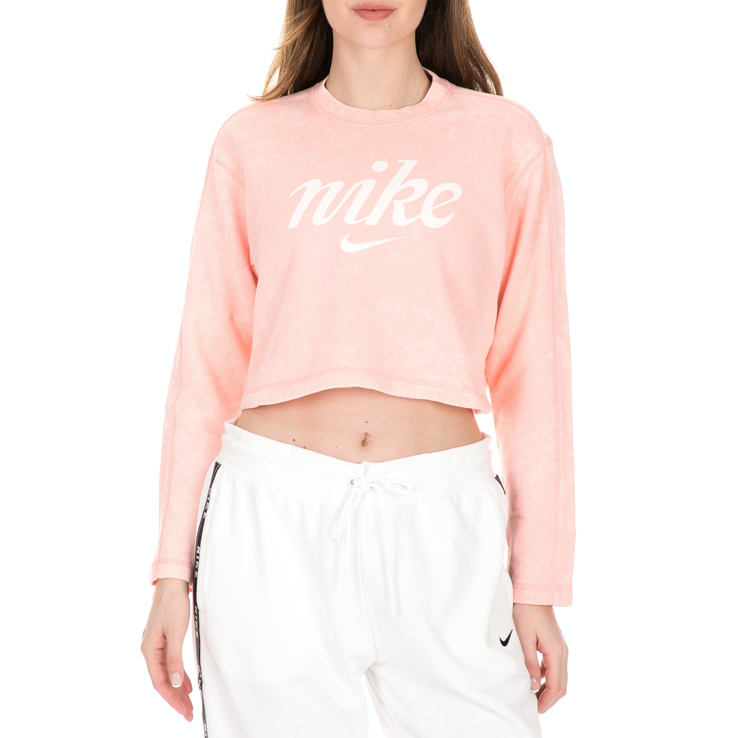 NIKE - Γυναικεία μπλούζα Nike Sportswear Women's Crew ροζ Γυναικεία/Ρούχα/Αθλητικά/Φούτερ-Μακρυμάνικα