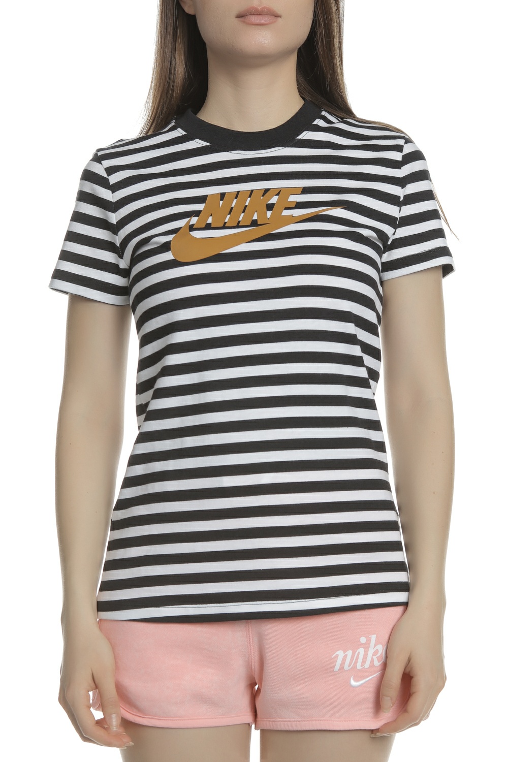 NIKE - Γυναικείο t-shirt NIKE NSW ασπρόμαυρο Γυναικεία/Ρούχα/Αθλητικά/T-shirt-Τοπ