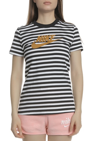 NIKE-Γυναικείο t-shirt NIKE NSW ασπρόμαυρο