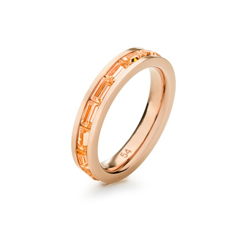 FOLLI FOLLIE-Επίχρυσο δαχτυλίδι από ατσάλι FOLLI FOLLIE ροζ-χρυσό