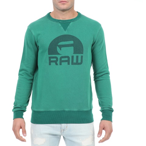 G-STAR RAW-Ανδρική φούτερ μπλούζα G-STAR RAW GRAPHIC 2 CORE R SW πράσινη